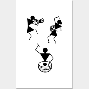 Warli Art musicians Posters and Art